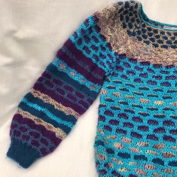 COPY - VTG COLLEEN TOLAND handmade knit & crochet sweater - Picture 2 of 16